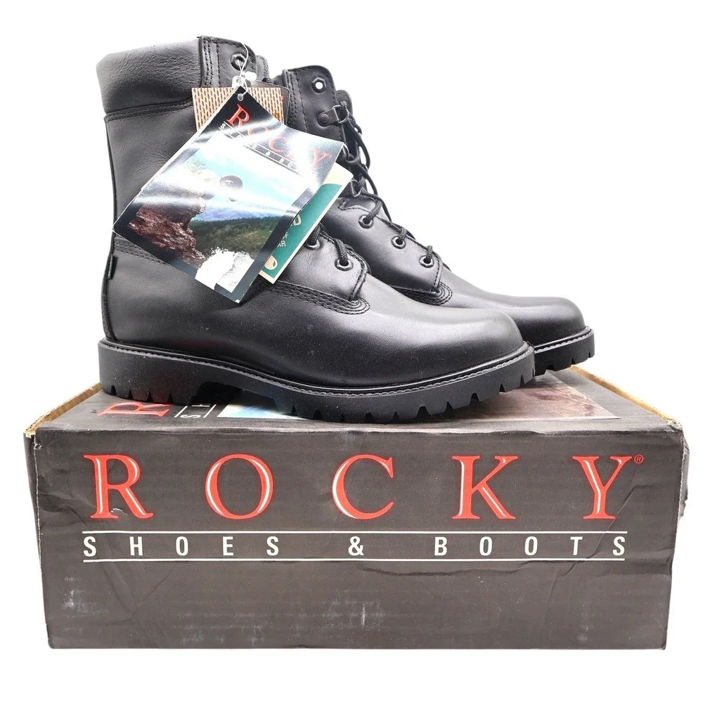 Rocky Y2K RB1950 Boots Mens 9 EW Black Leather Thinsulate NWT